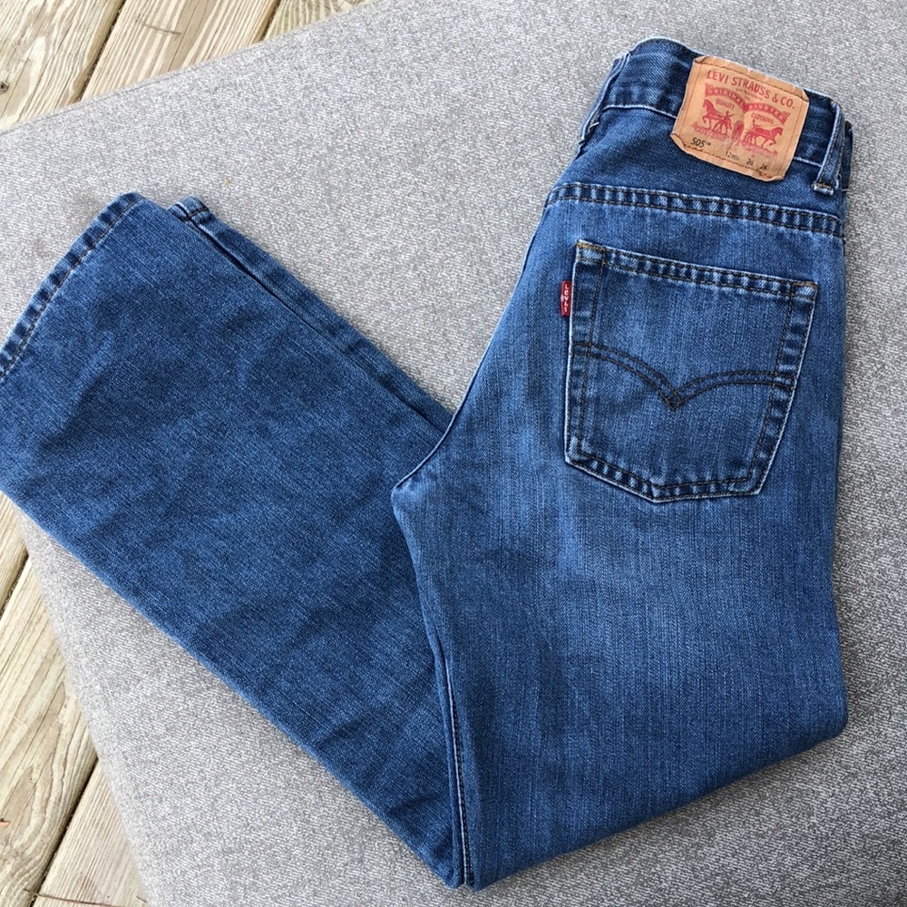 Like new! - LEVI’S 505 Regular Fit Distressed Denim Jeans - Picture 1 of 10